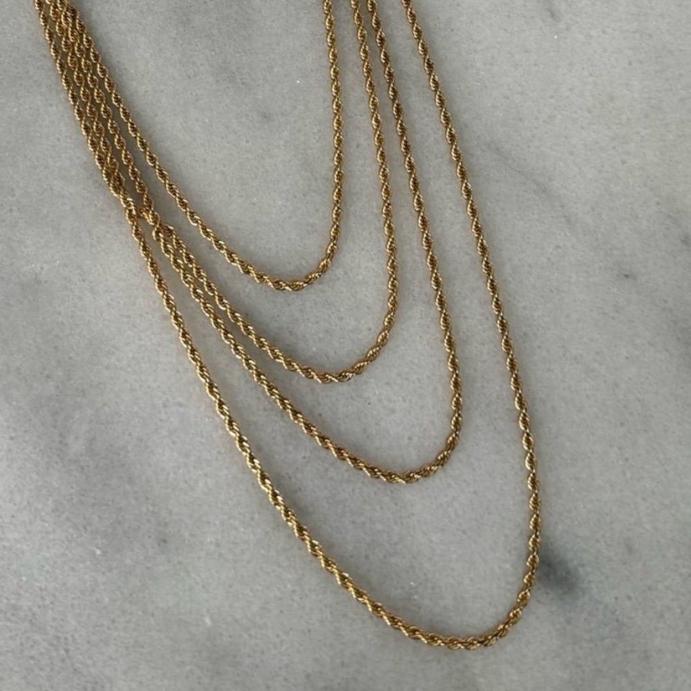 Gold Chain Link Layered Chunky Necklace Brand New Brand New
